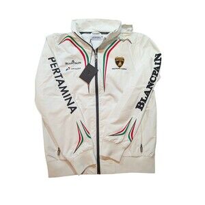 Automobili Lamborghini Squadra Corse Ladies White Windbreaker Zip Off Sleeves